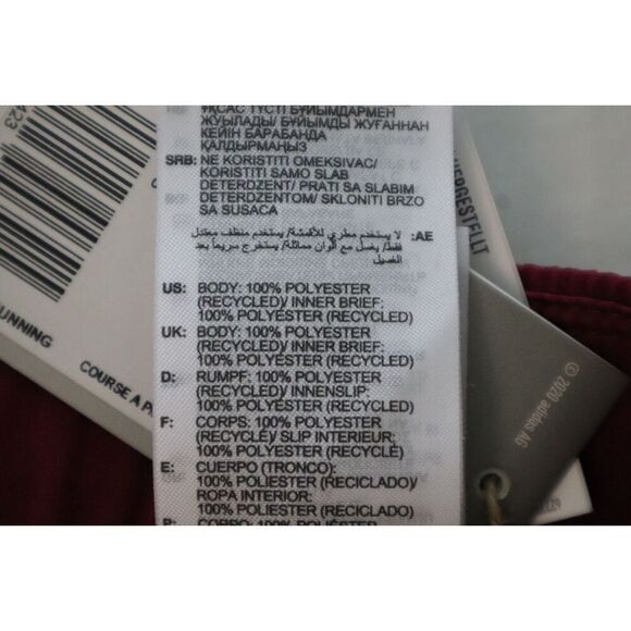 Adidas H57186 Women's Sz M Burgundy Run Icons 3-Stripes 3" Running Shorts - Picture 6 of 10